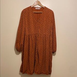 THE TINY BIG SISTER Orange Polka Dot Dress. Size 38
